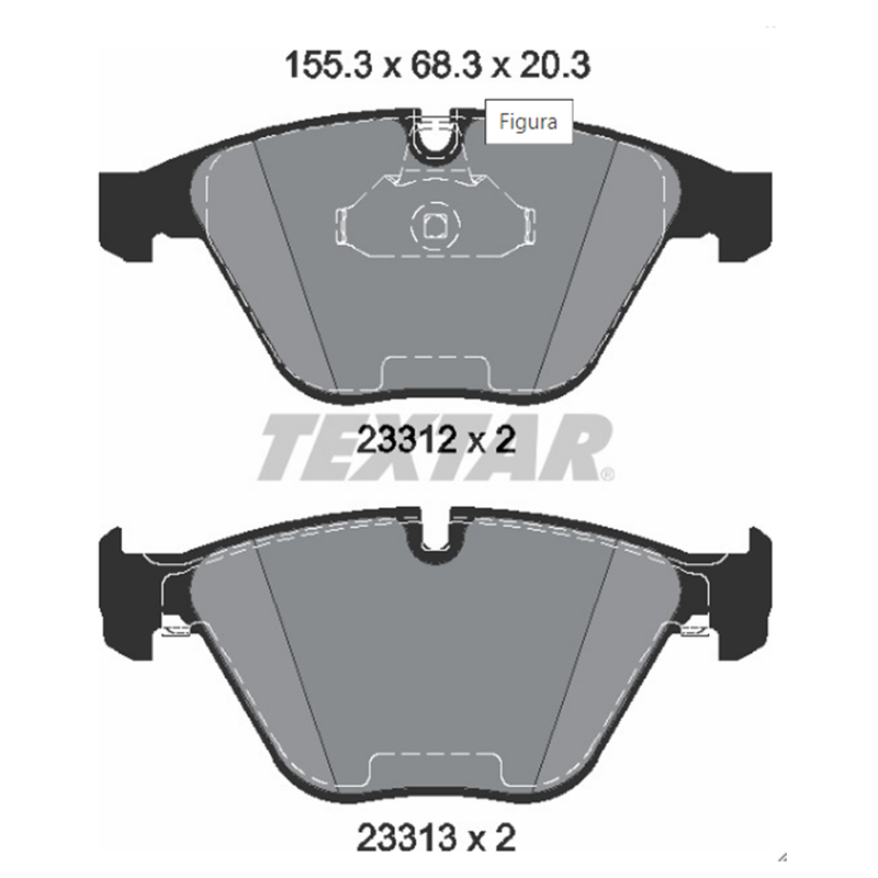 Front Axle Brake Pad Set 20.3mm Fits Bmw X1 Z4 E92 E91 E90 E84 E61 E60 2003 - 501244755