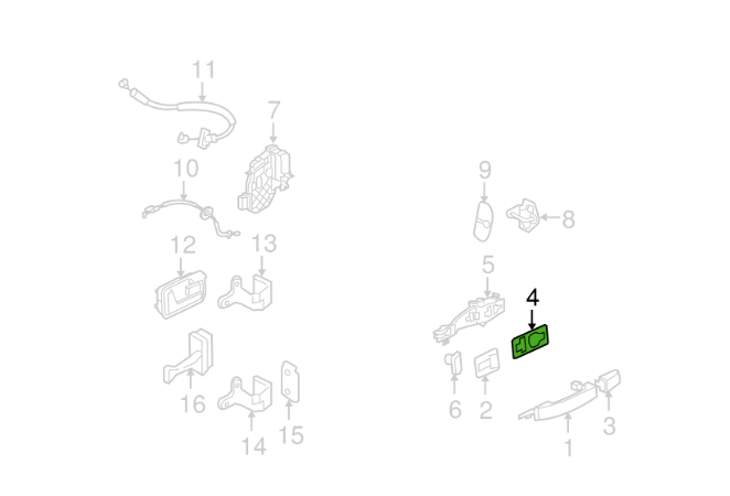 Vedação Maçaneta Porta Land Rover 2005-16